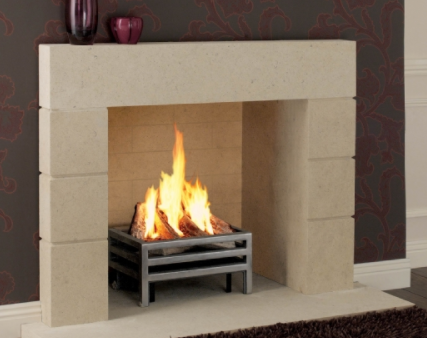 Priory stone fireplace