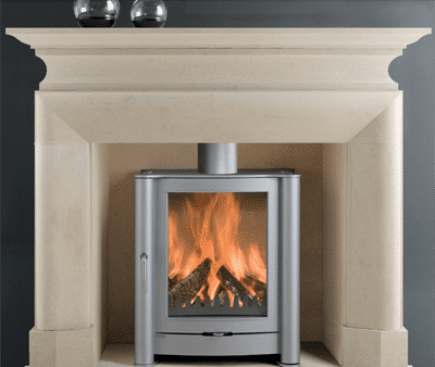 Montgomery I stone fireplace