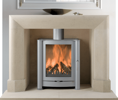 Montgomery II stone fireplace
