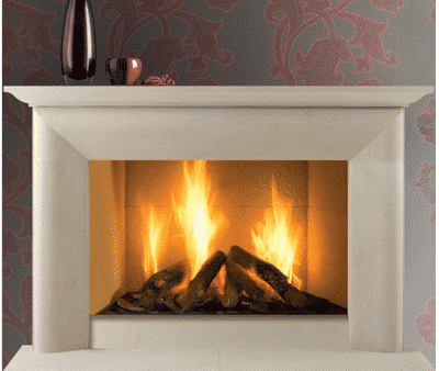 Montgomery III stone fireplace