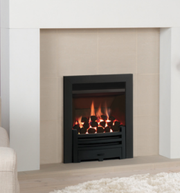 Gazco VFC Convector fire with Matt Black Arts front and Profil frame.