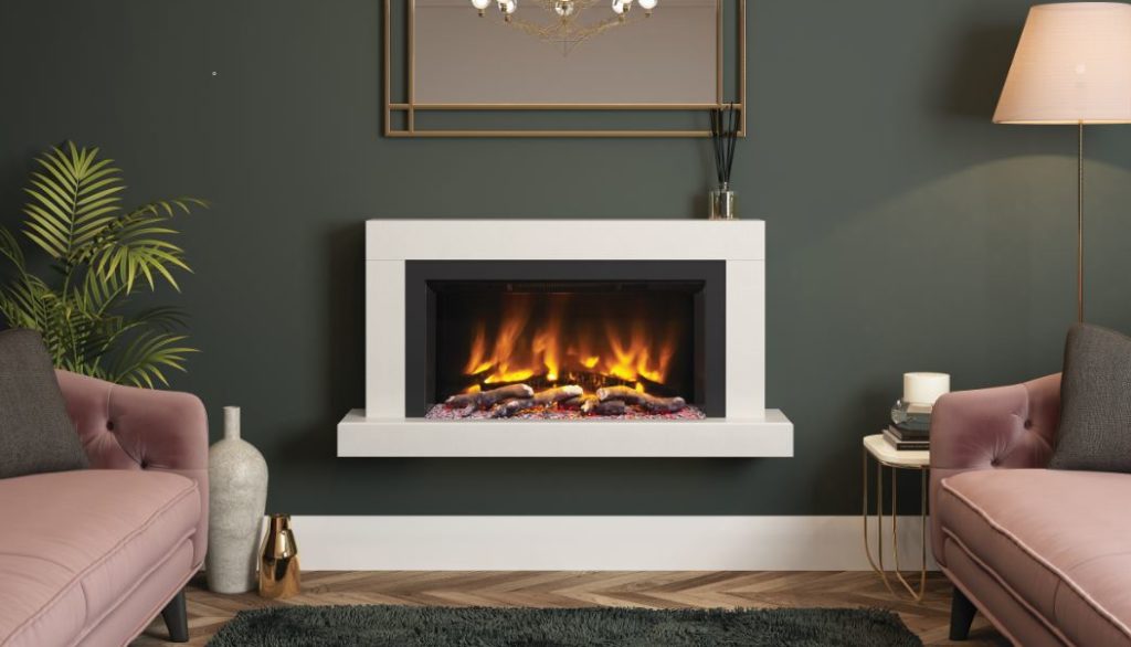 ﻿Impero WM Electric Fireplace in a living room