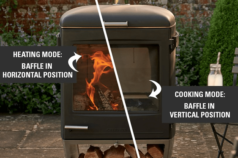 Chesneys Garden Gourmet Outdoor Fire Baffle Positions