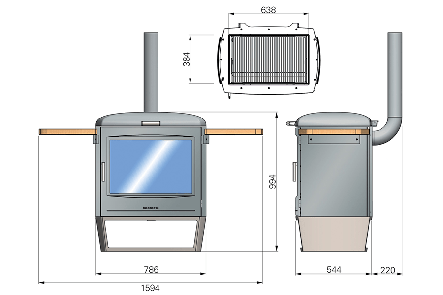 Chesneys Garden Party Outdoor Fire Dimensions
