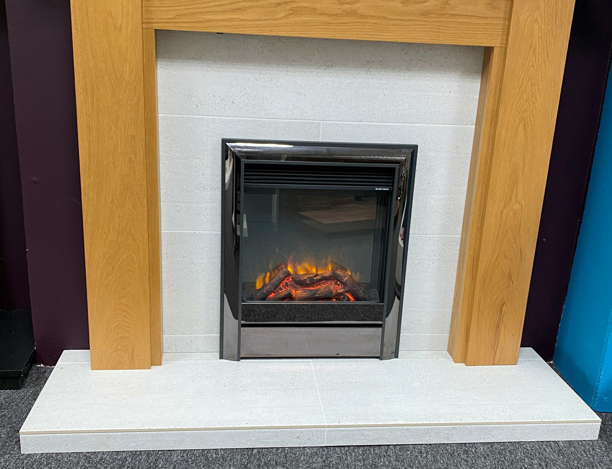 OER Tiled Back Panel Hearth Suitable for Solid Fuel Zigis Fireplaces