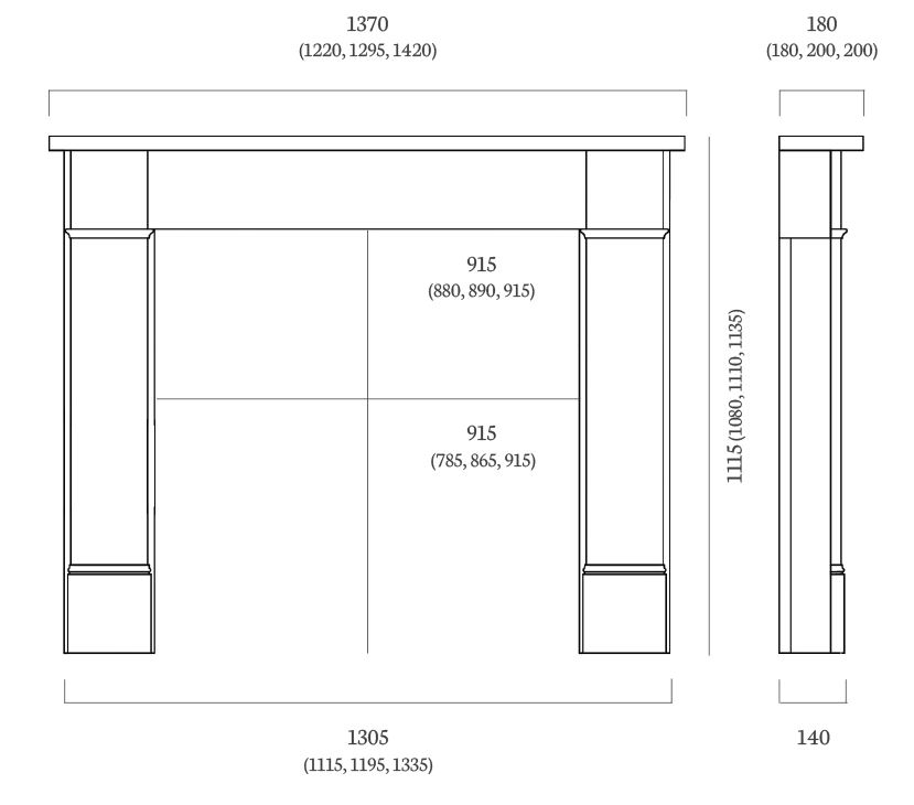 Hersham fireplace surround dimensions Hersham fireplace surround dimensions