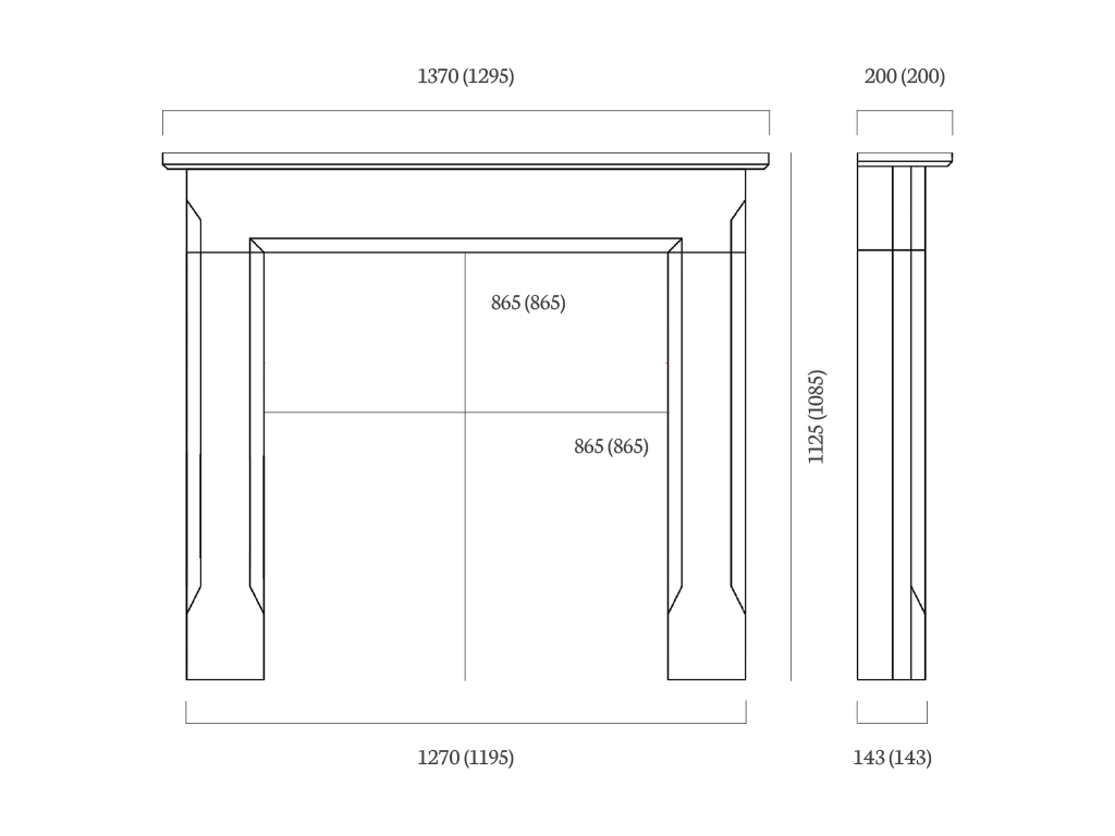 Lingwood 54″ Fireplace Mantel Dimensions Lingwood 54″ Fireplace Mantel Dimensions