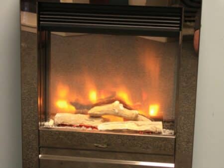 Elgin and Hall Pryzm 16" inset electric fire with Black Nickel Trim & Spacer