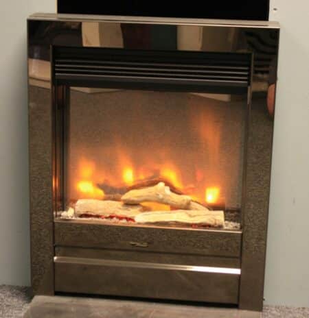 Elgin and Hall Pryzm 16" inset electric fire with Black Nickel Trim & Spacer