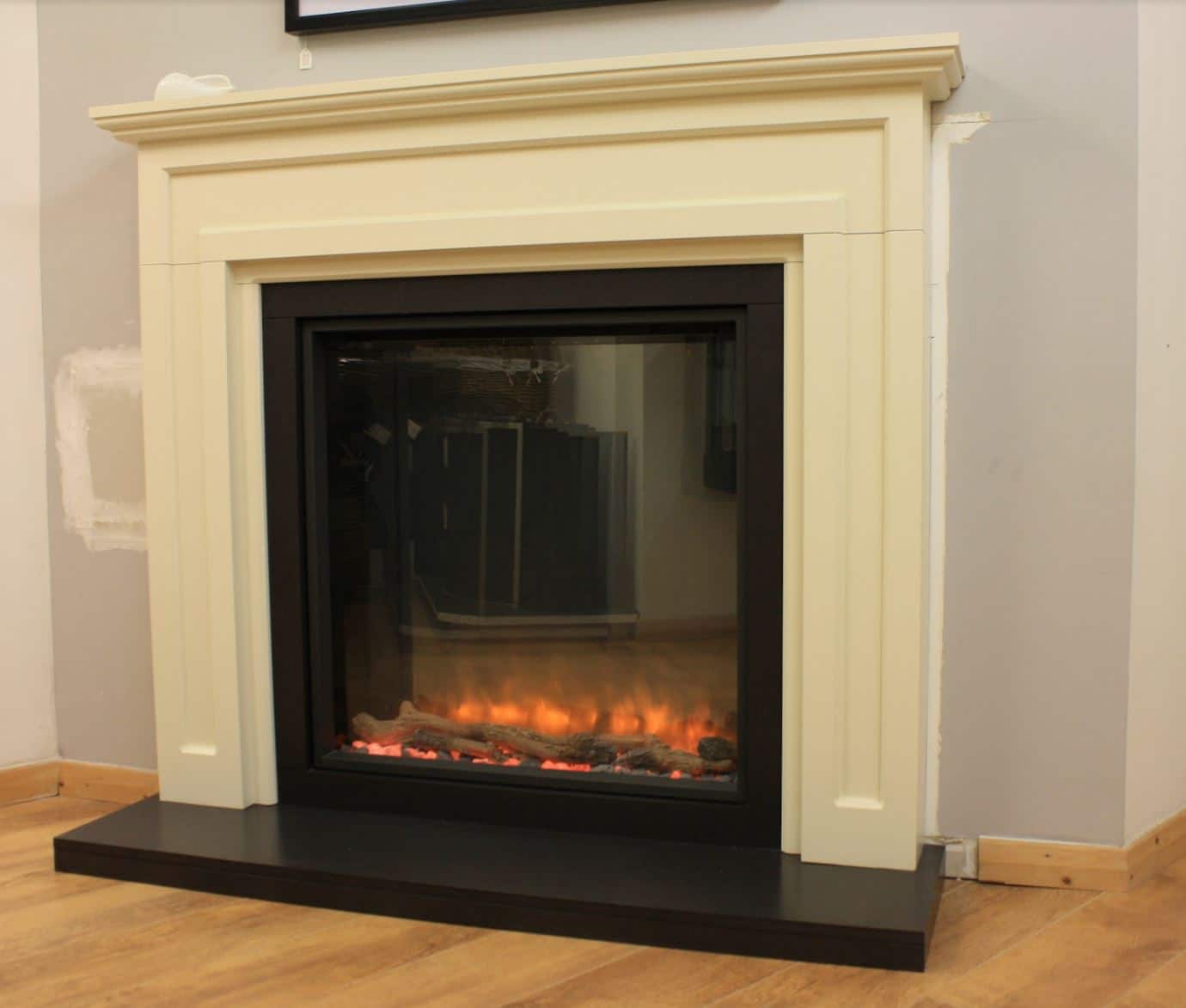 Trent Fireplaces 58 Mayfair MDF Mantel with MDF Back Panel and Hearth with  Gazco eReflex 75R Inset Electric Fire (Norwich shop) - Zigis Fireplaces