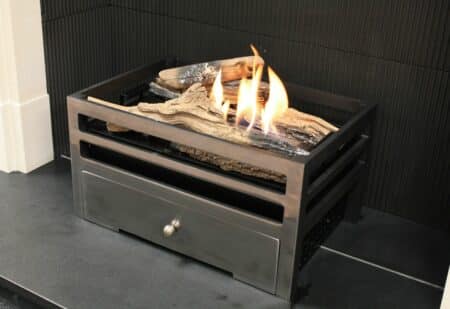 Chesneys Soho 18" Fire Basket with Alchemy Bioethanol Burner & Log Basket (Norwich Shop)