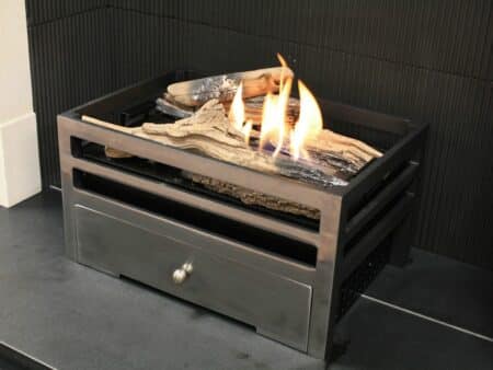 Chesneys Soho 18" Fire Basket with Alchemy Bioethanol Burner & Log Basket (Norwich Shop)