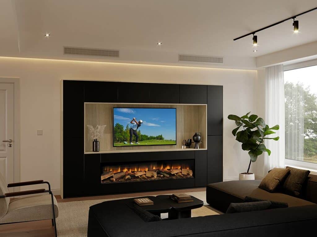 Teddington large fireplace and entertainment suite