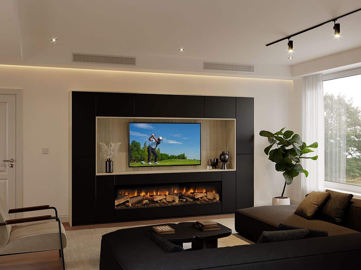 Teddington large fireplace and entertainment suite