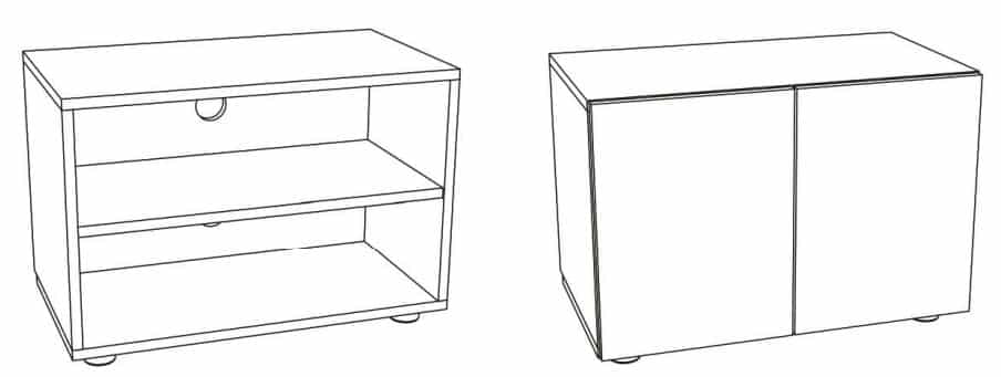 Double Shelving Unit & Cupboard Double Shelving Unit & Cupboard