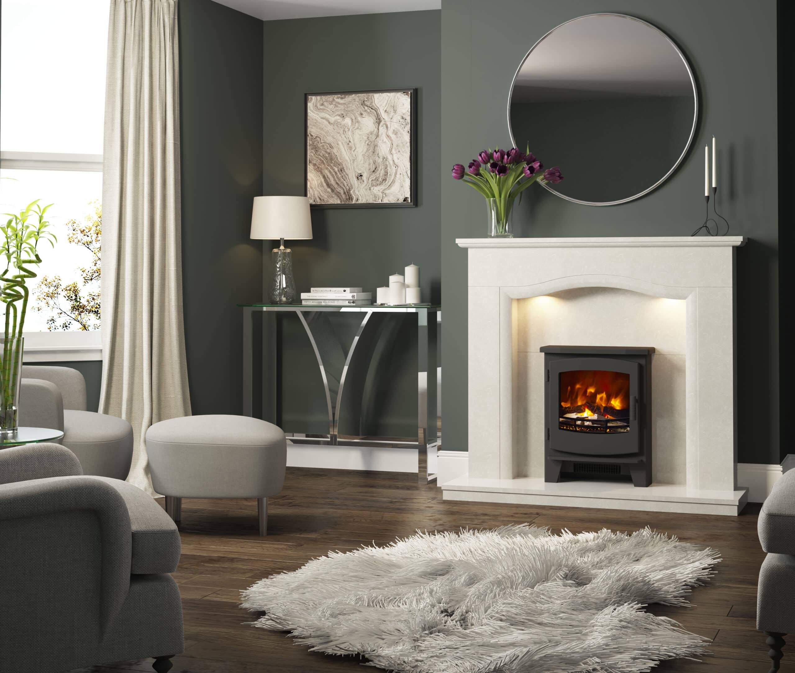 Atwick in White Micromarble with Foxworth Small