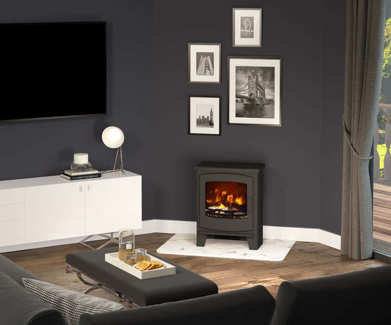 Foxworth small electric stove decor