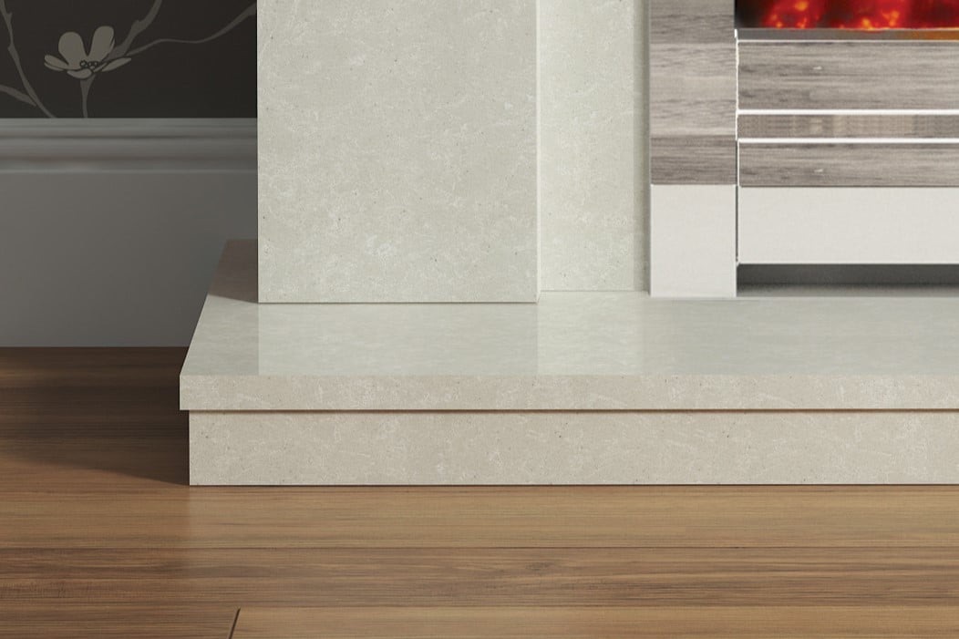 Hallington in White Micro marble with Saxton 22 with Edge Frame bottom