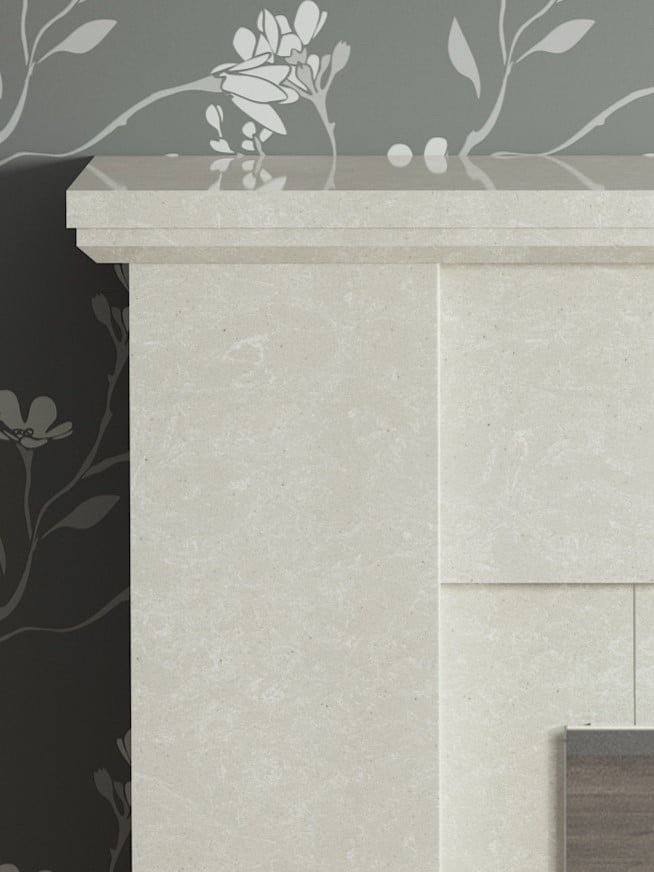 Hallington Micro Marble Electric Fireplace with Saxton 22 with Edge Frame top
