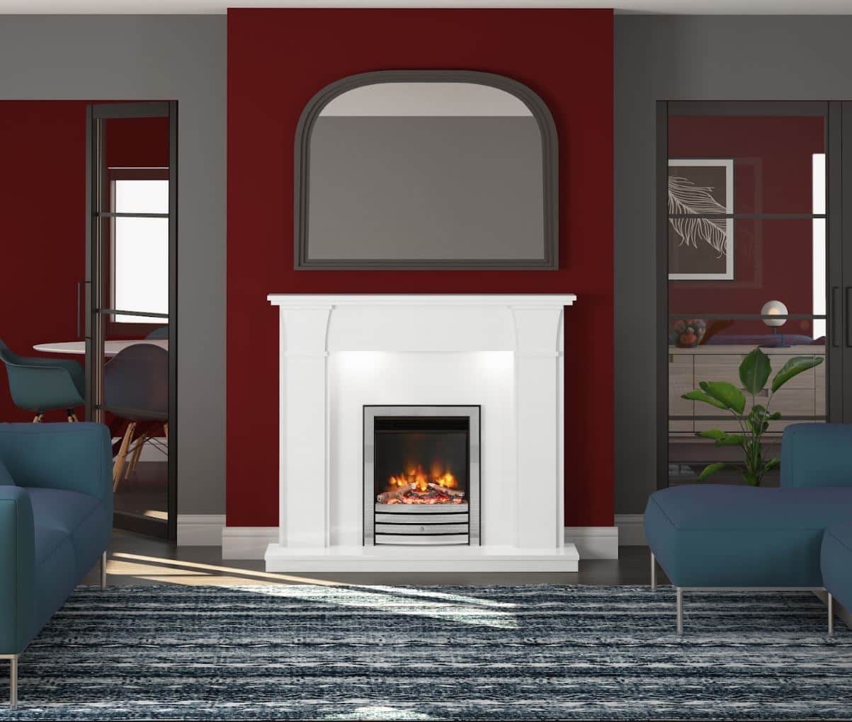 Saxton 16 - Devotion Front Chrome electric inset fire