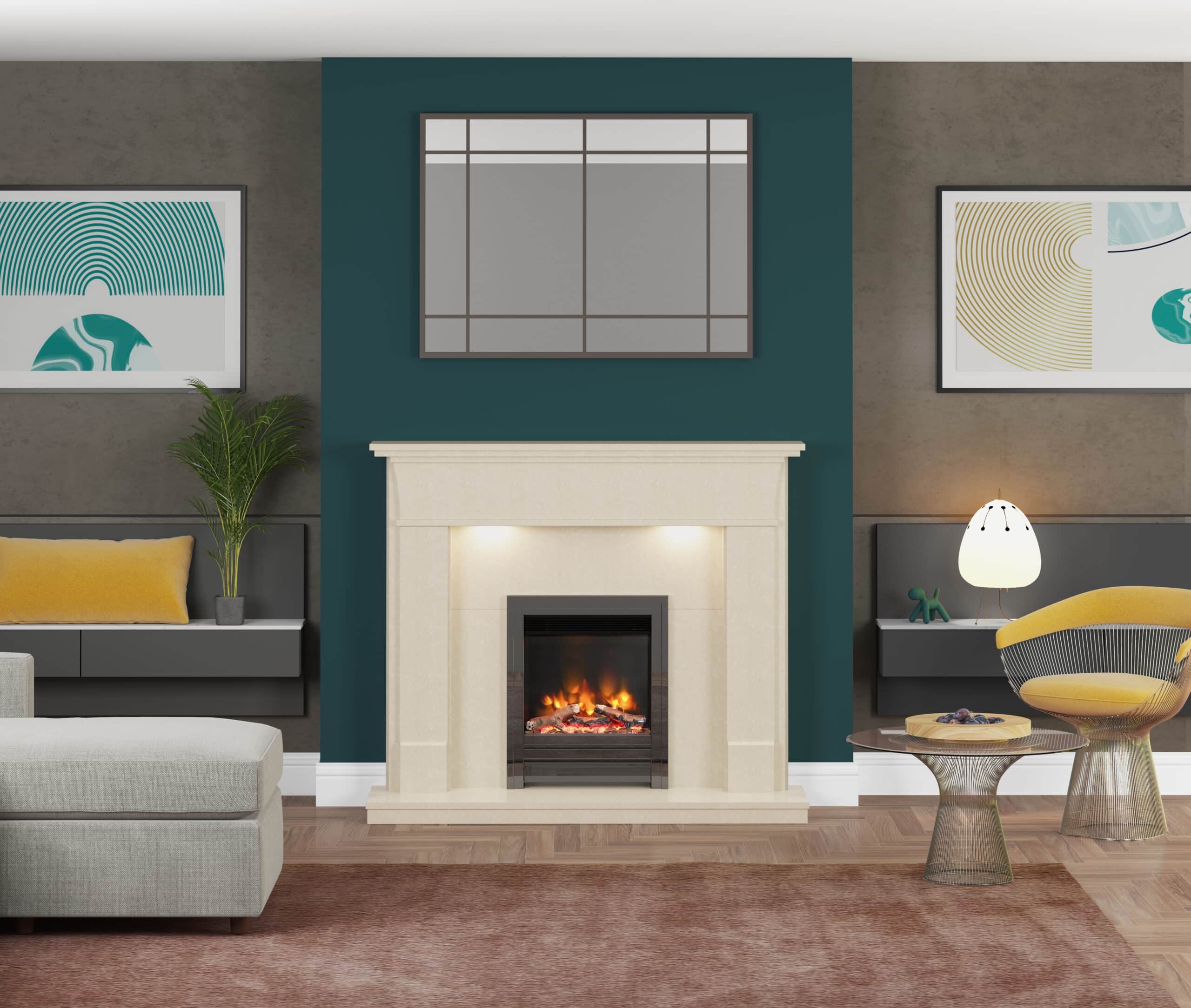 Saxton 16" - Ray Front Inset Electric Fire