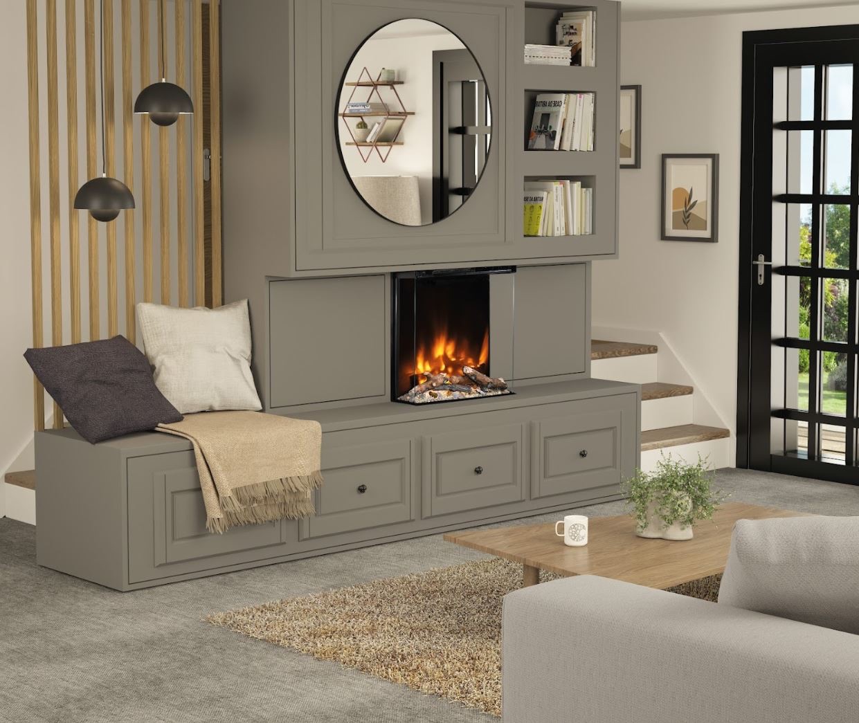 Saxton 600-3SP -Electric Inset Fire Decor