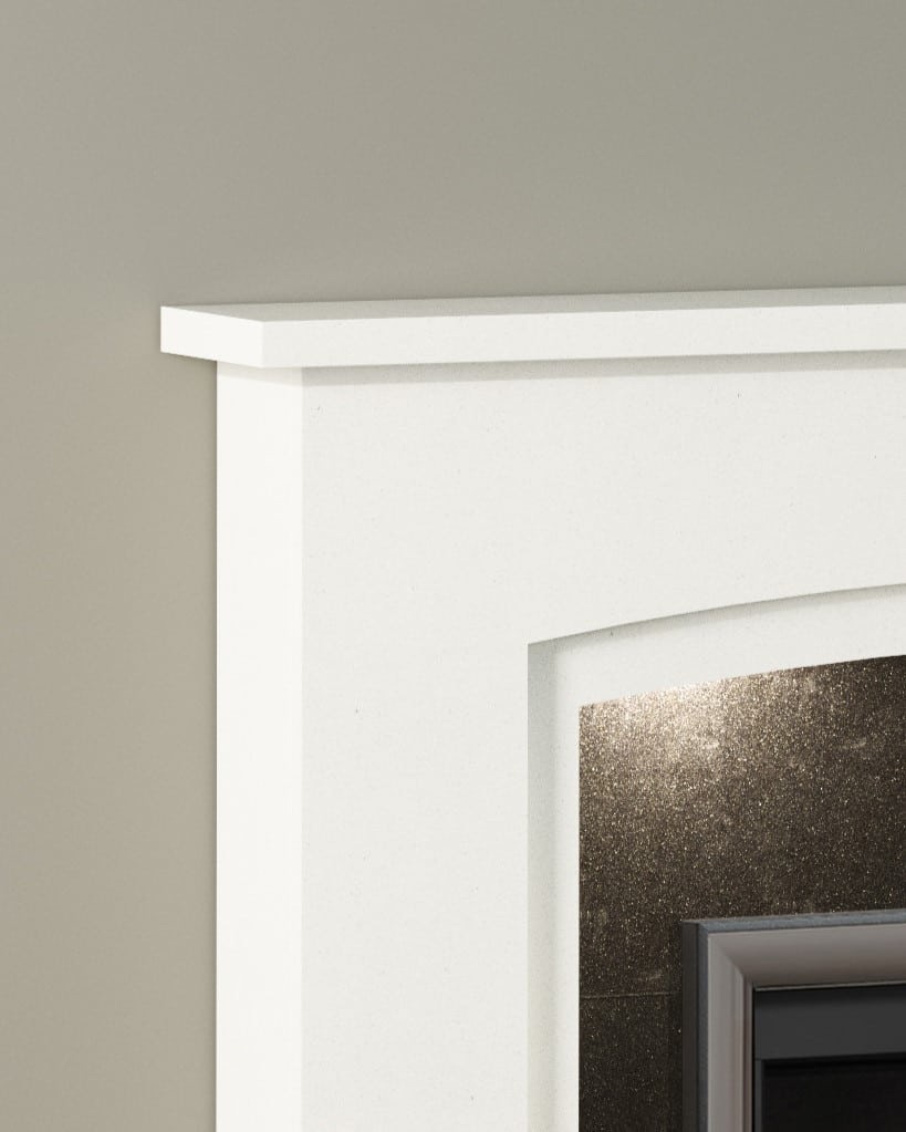 Sherborne in White MicroMarble fire surround top