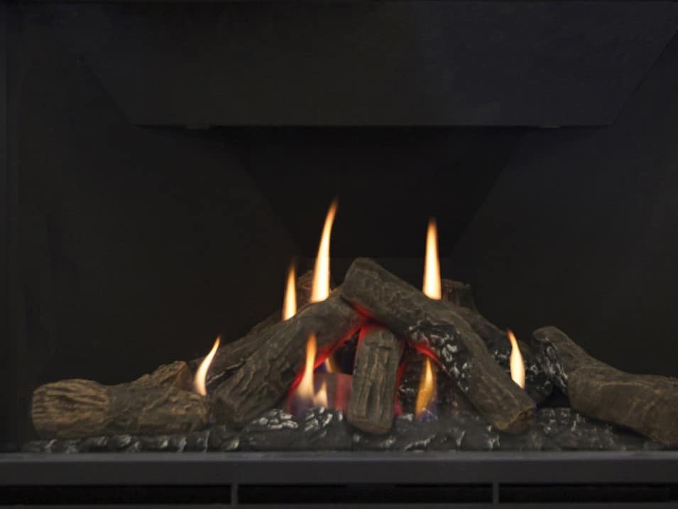 Sinderhope in White Micromarble with Highcliffe 950 Gas Fire flame effect