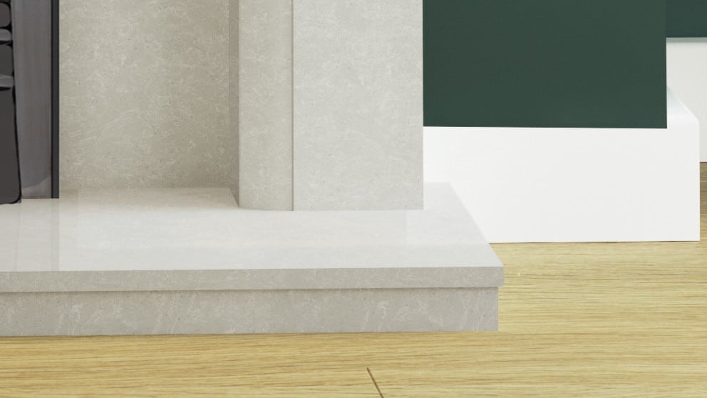 Walwick in Manila Micromarble fireplace bottom detail