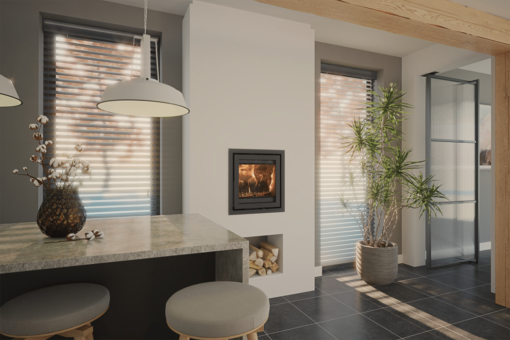 Dik Geurts Instyle 550 wood burning stove kitchen