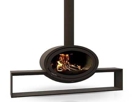 Dik Geurts - Oval Front, Plateau Wood stove with decor