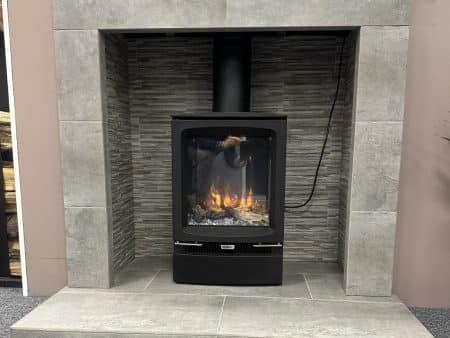 OER Ash Grey Fireplace with Split Stone Interior Only