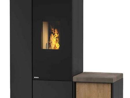 Connect pellet stove with side unit