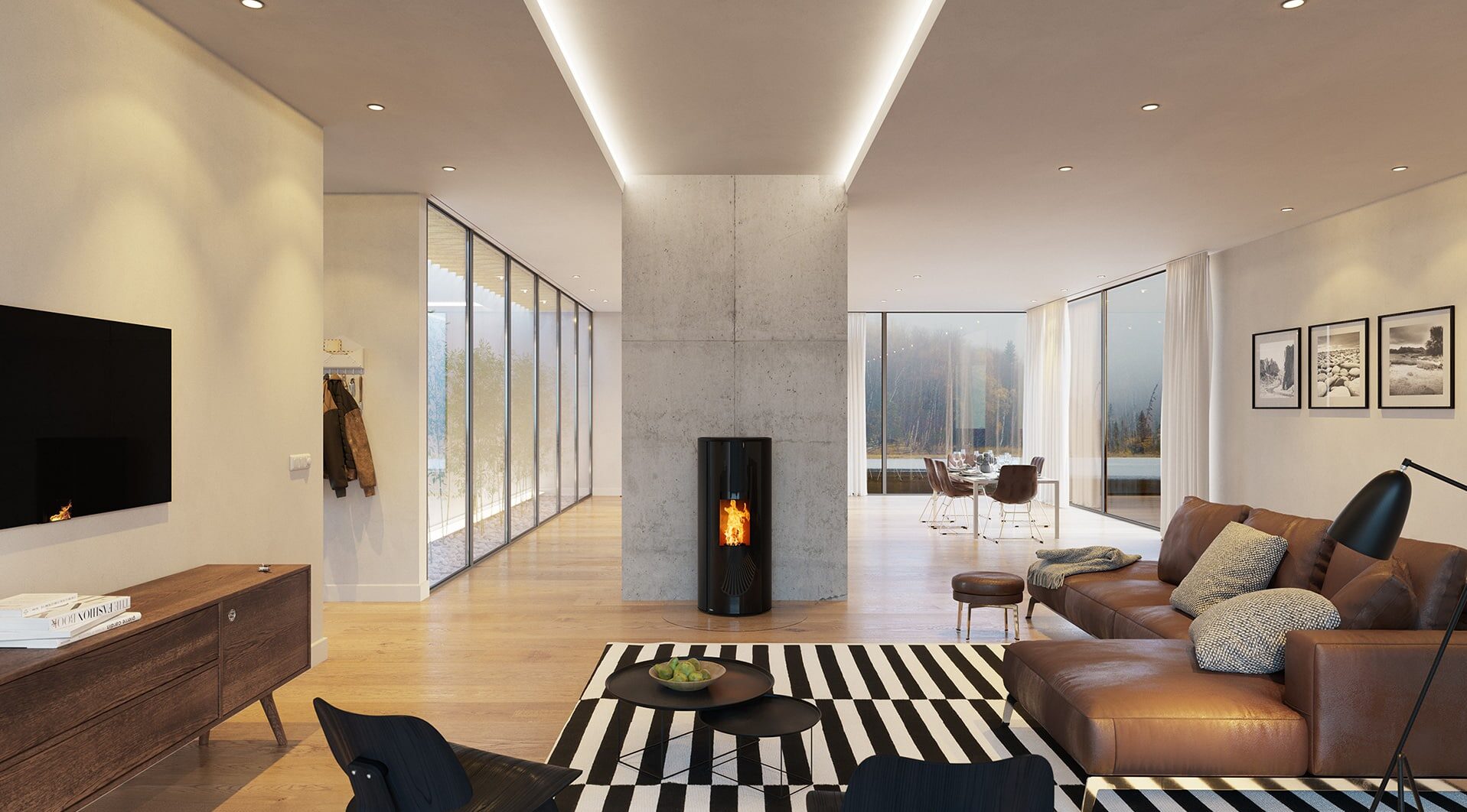 CORSO pellet stove in living area