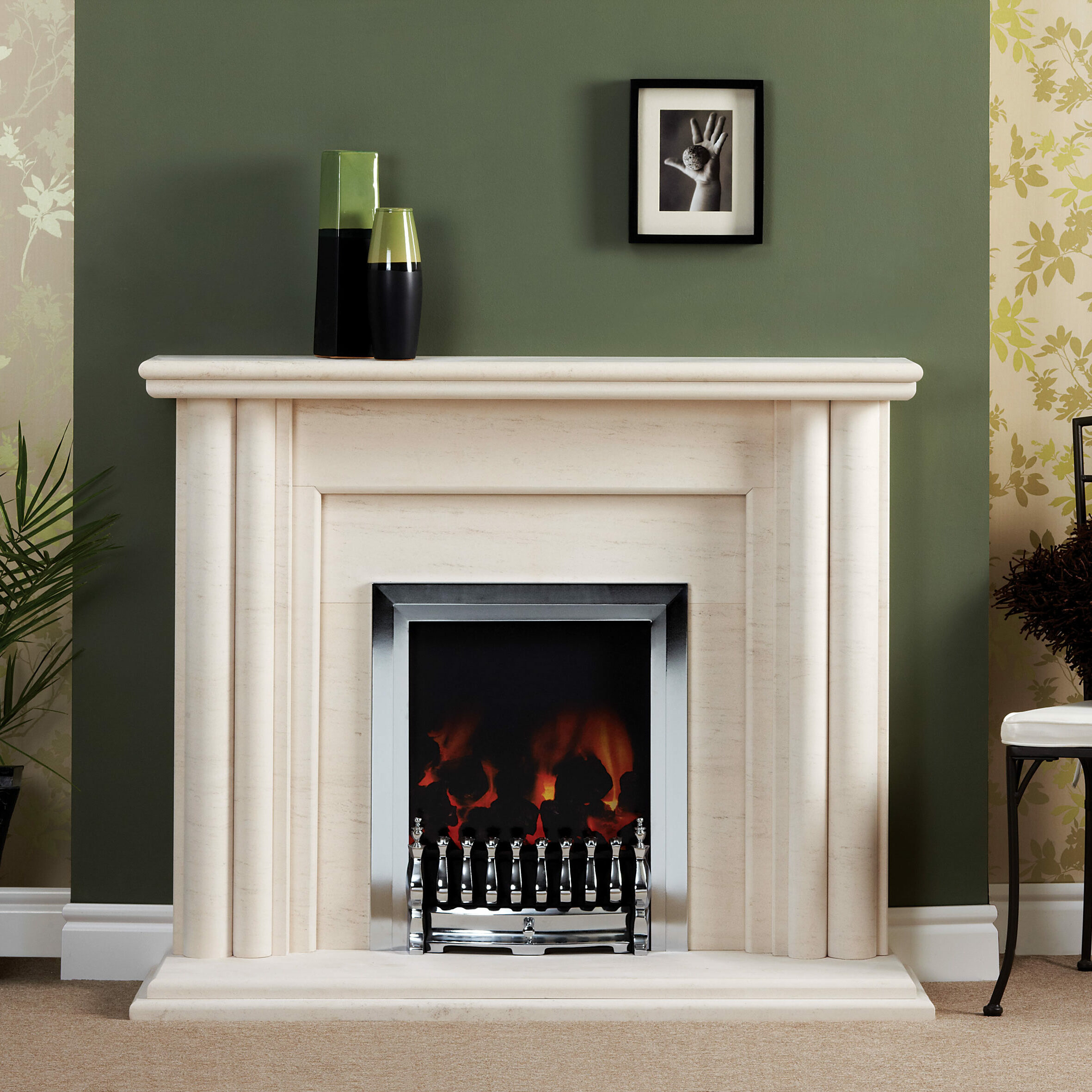 Natura Corinth Limestone Fireplace