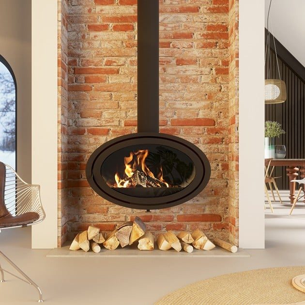 Dik Geurts - Oval Front, Fixed Wood stove with decor