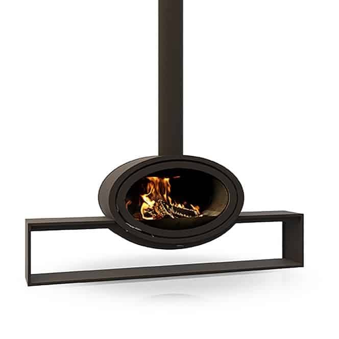 Dik Geurts - Oval Front, Plateau Wood stove with decor
