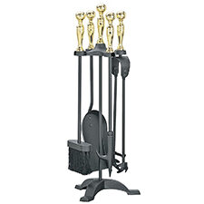 Fireplace Companion Set Manor – Black-Brass – 550