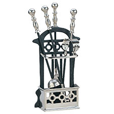 Fireplace Companion Set Victorian – Black & Pewter – 410