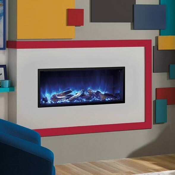 Gazco Skope 85R Inset electric fire with log and pebble fuel effects