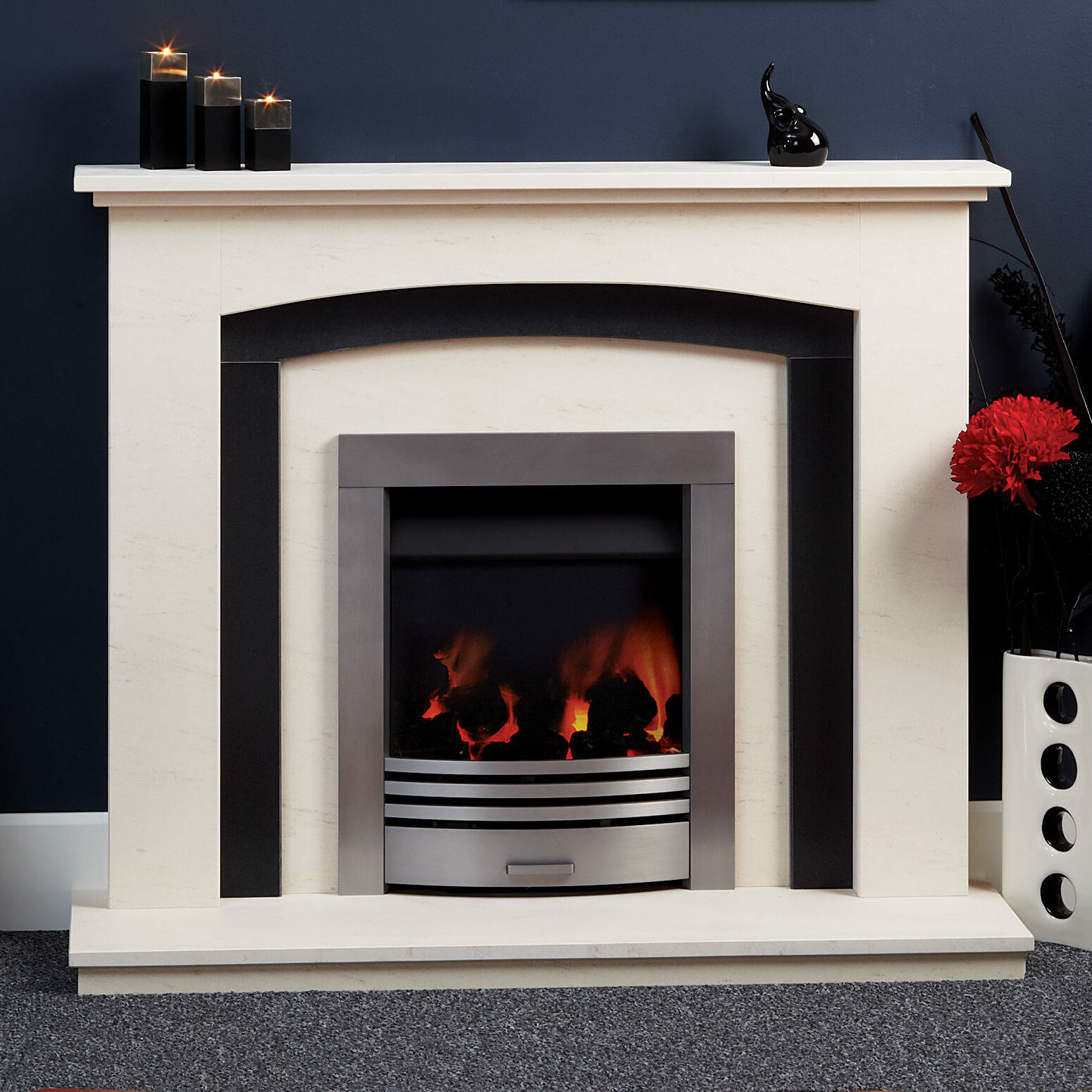 Natura Merano Limestone Fireplace