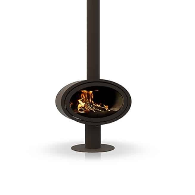 Oval wood burning stove