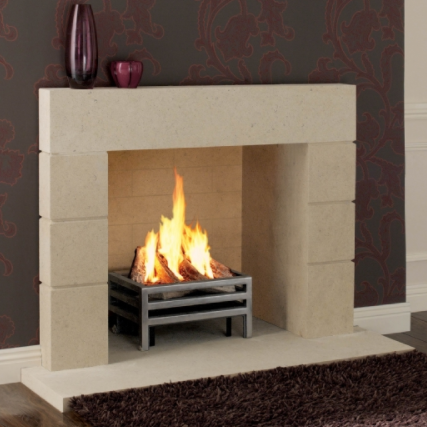 Priory stone fireplace