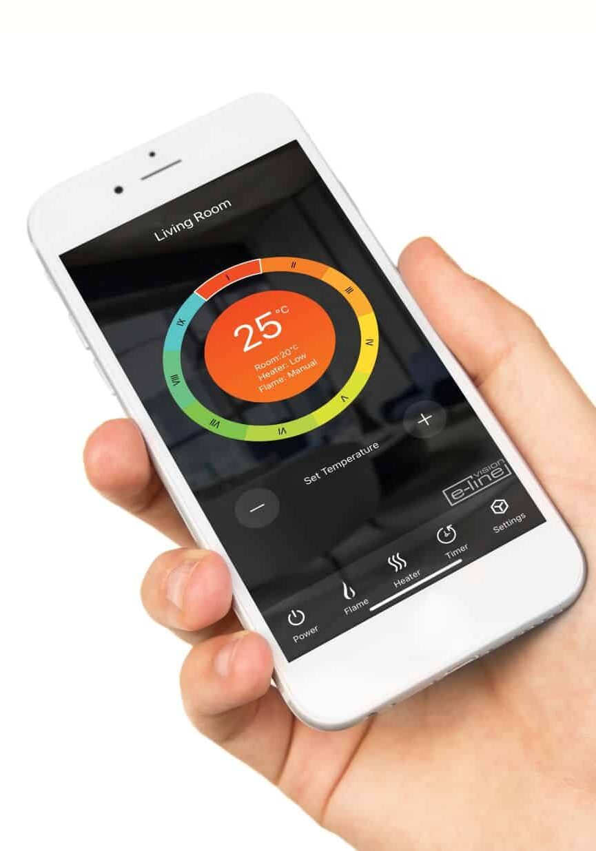 Solus electric fire smart remote control from phone