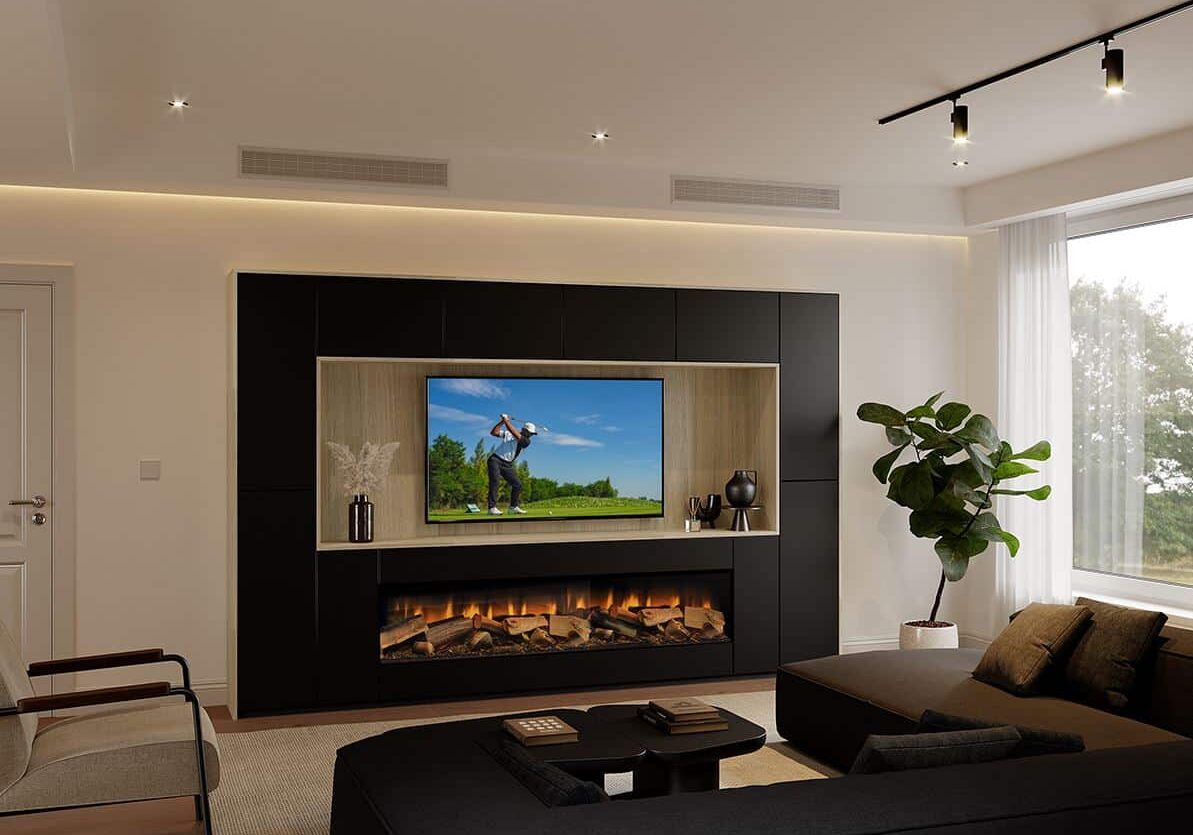 Teddington large fireplace and entertainment center Teddington large fireplace and entertainment center
