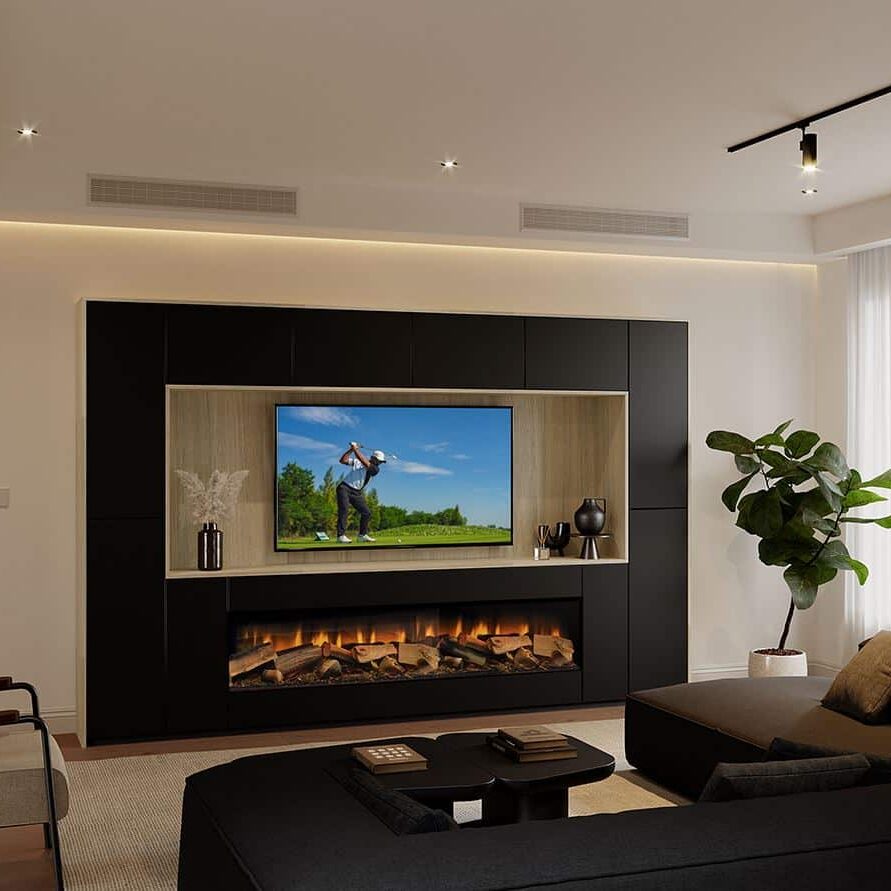 Teddington large fireplace and entertainment suite