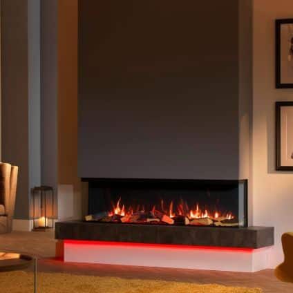 ambient lighting on an electric fire