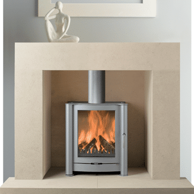 Bauhaus stone fireplace