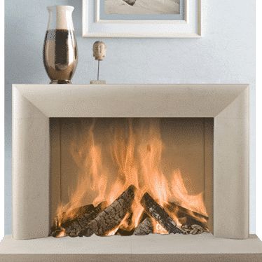 Montgomery IV stone fireplace