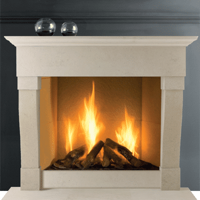 Rochester stone fireplace
